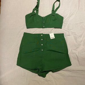 Urban Outiftters Priscilla high waisted shorts set